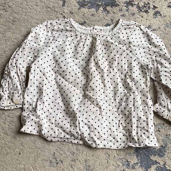 BONPOINT Polka Dot Kids Shirt - White and Black - Picture 1 of 4